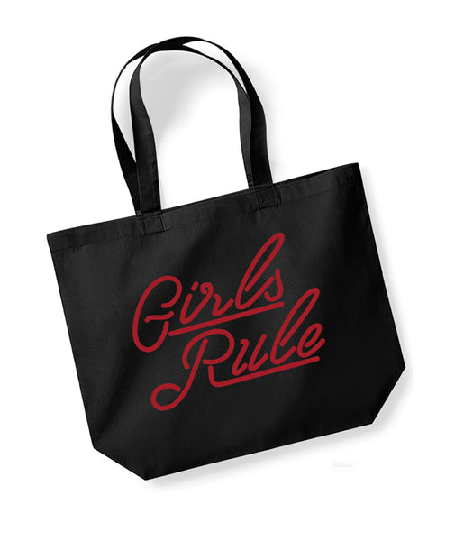 Girls Rule - Large Canvas Tote Bag