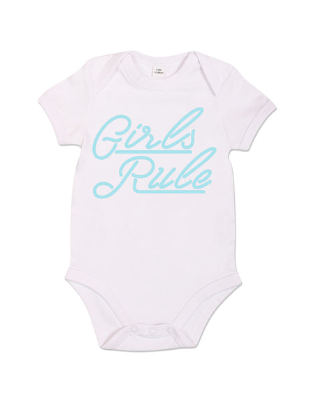 Girls Rule - Babygrow - White