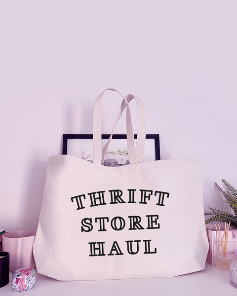 Thrift Store Haul - Super Huge Canvas Tote Bag