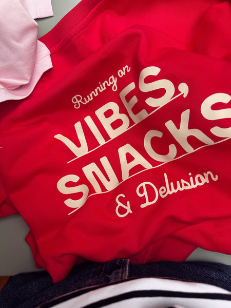 Running on Vibes, Snacks & Delusion - Unisex Fit Sweater