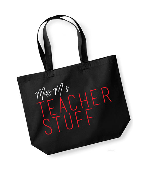 Personalised Teacher Tote Bag - Large Canvas Tote Bag