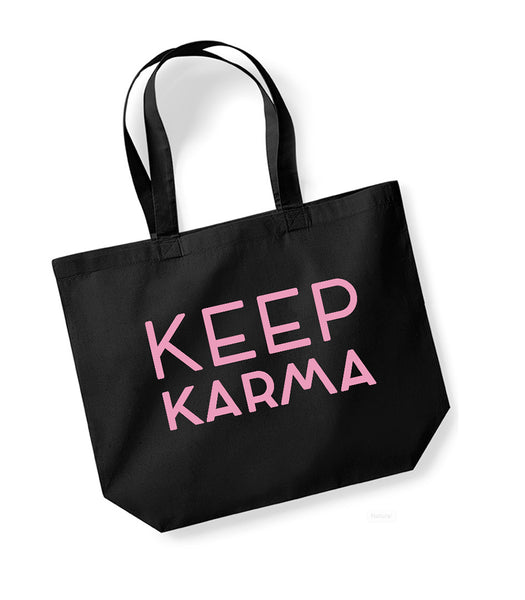 Keep Karma - Large Canvas Tote Bag