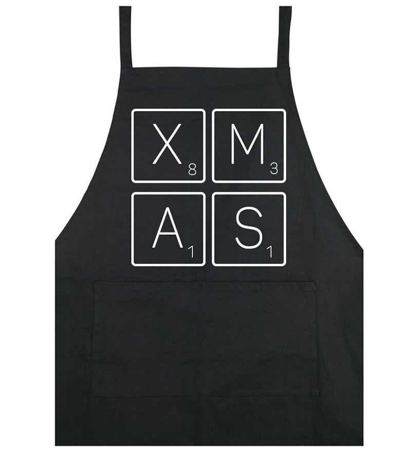 Xmas - Letters - Apron - Black