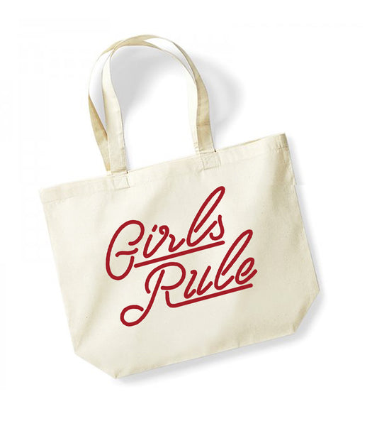Girls Rule - Large Canvas Tote Bag