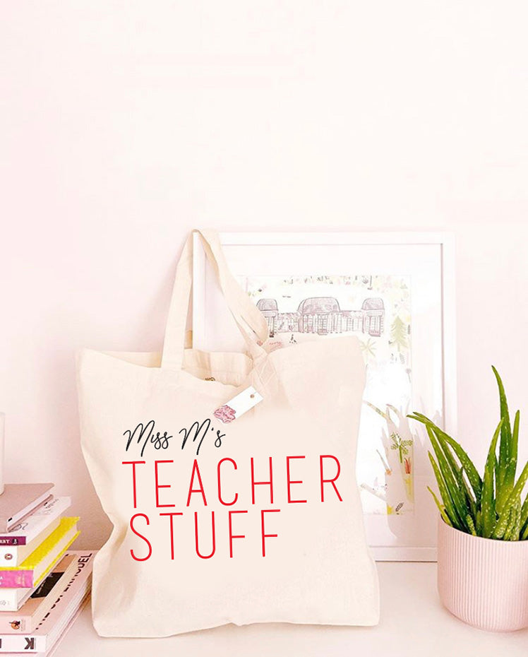 Personalised Teacher Tote Bag - Large Canvas Tote Bag