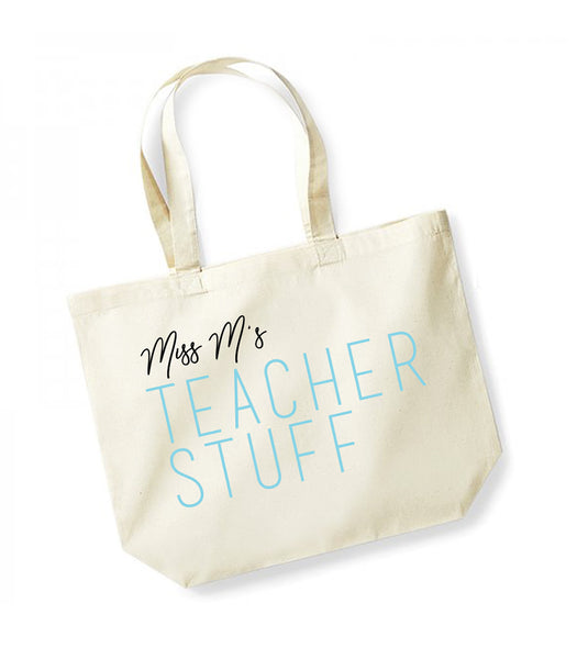 Personalised Teacher Tote Bag - Large Canvas Tote Bag