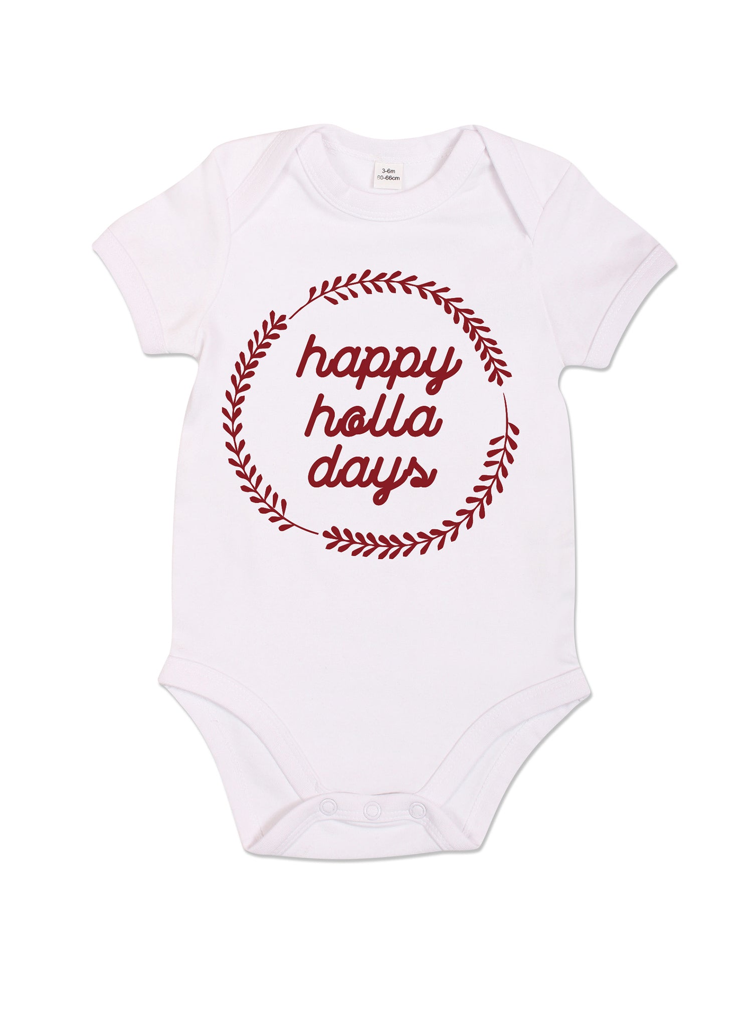 Happy Holla Days - Babygrow - White