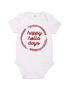 Happy Holla Days - Babygrow - White