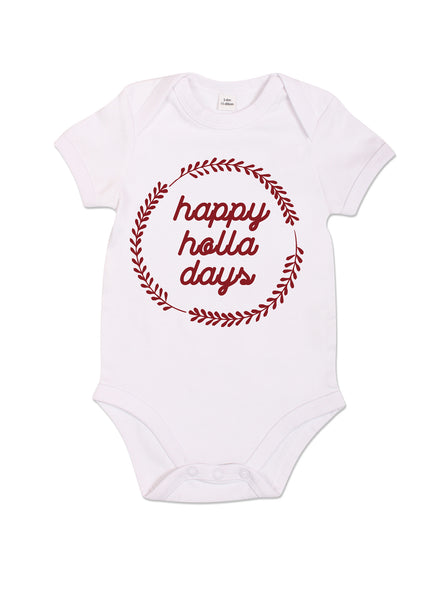Happy Holla Days - Babygrow - White