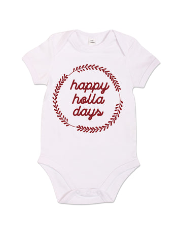 Happy Holla Days - Babygrow - White
