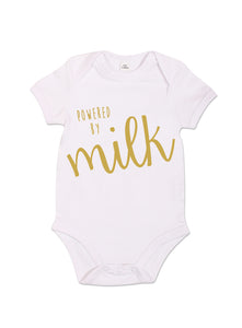Powered by Milk - Babygrow - White