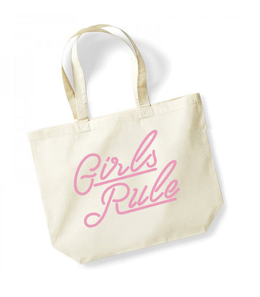 Girls Rule - Large Canvas Tote Bag
