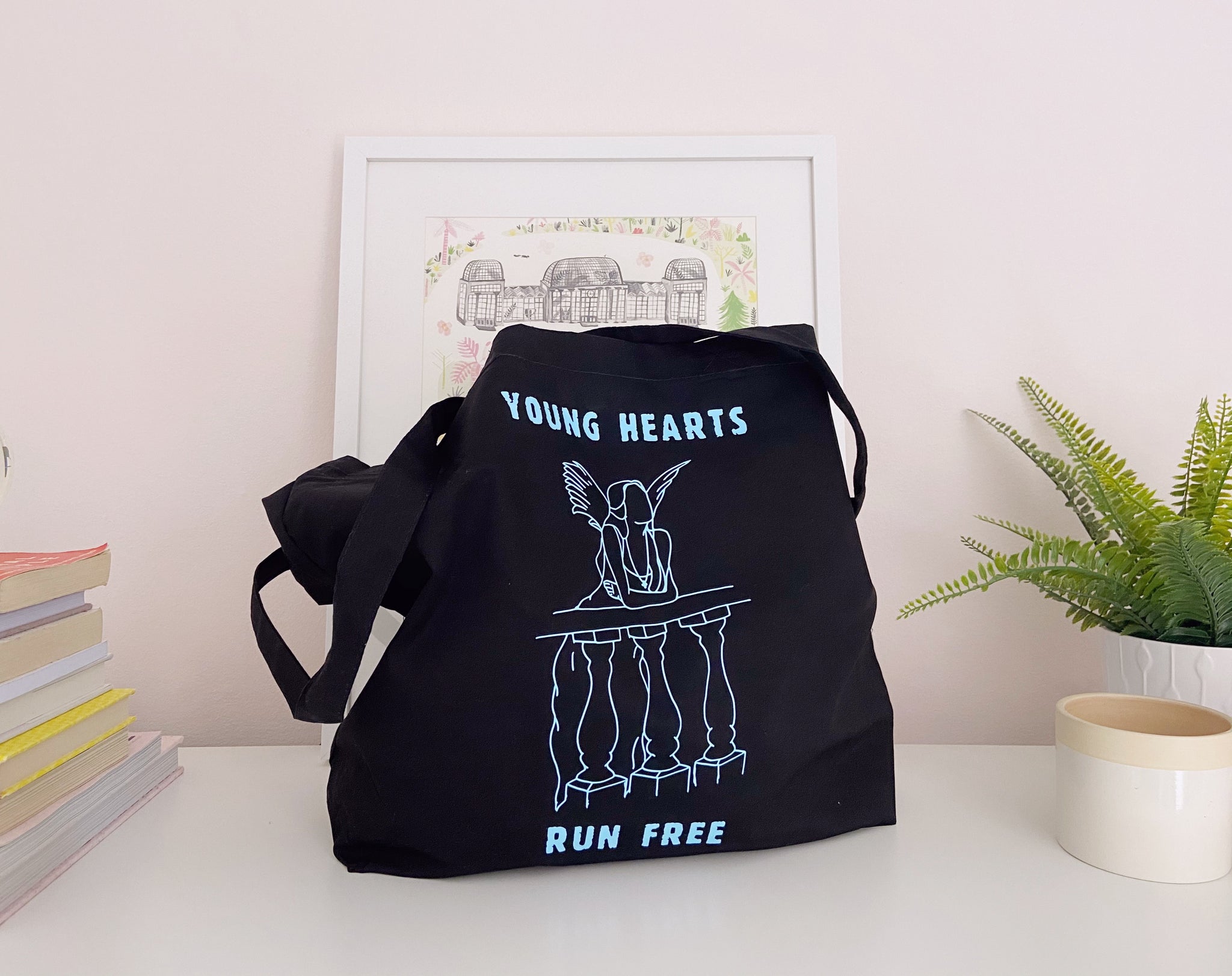Young Hearts Run Free - Large Canvas Tote Bag