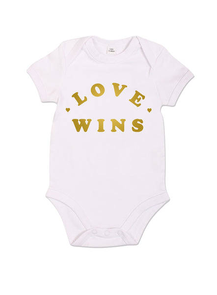 Love Wins - Babygrow - White