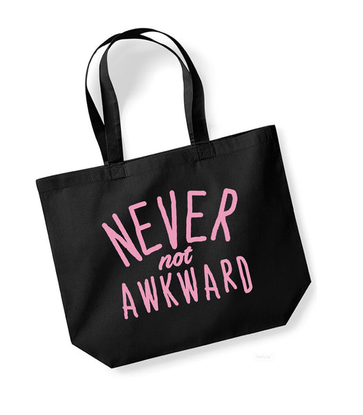 Never Not Awkward - Large Canvas Tote Bag