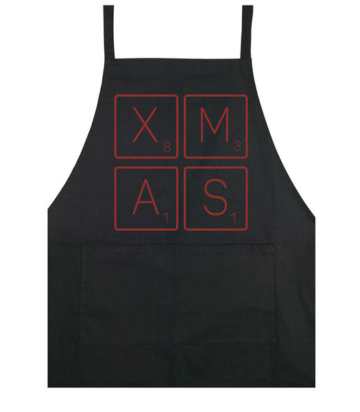 Xmas - Letters - Apron - Black