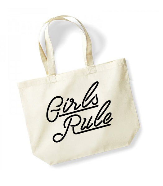 Girls Rule - Large Canvas Tote Bag