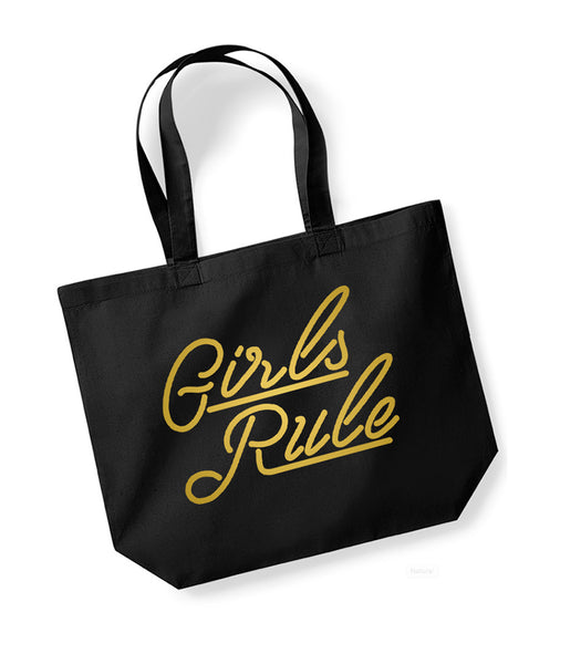Girls Rule - Large Canvas Tote Bag