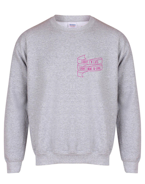Sorry I'm Late I Didn't Want To Come - Unisex Fit Sweater