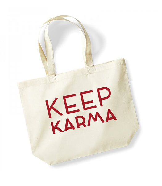 Keep Karma - Large Canvas Tote Bag