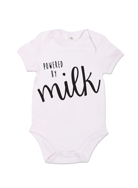 Powered by Milk - Babygrow - White