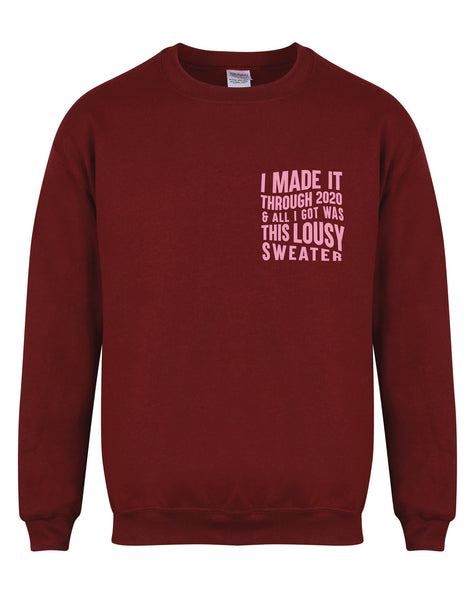 I Made It Through 2020 and All I Got was this Lousy Sweater - Unisex Fit Sweater
