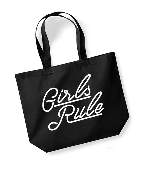 Girls Rule - Large Canvas Tote Bag