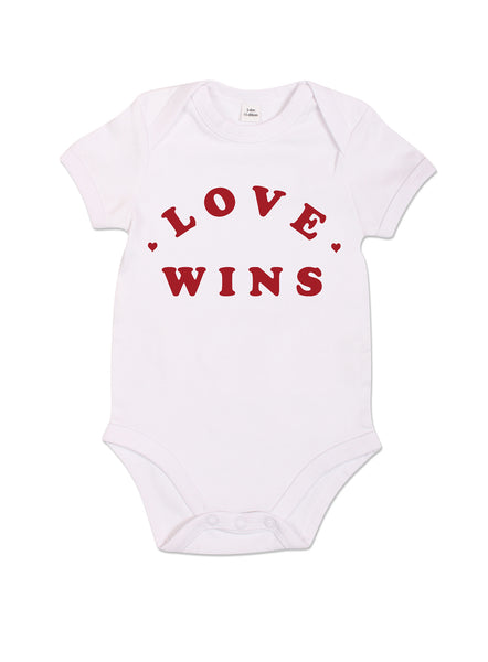 Love Wins - Babygrow - White