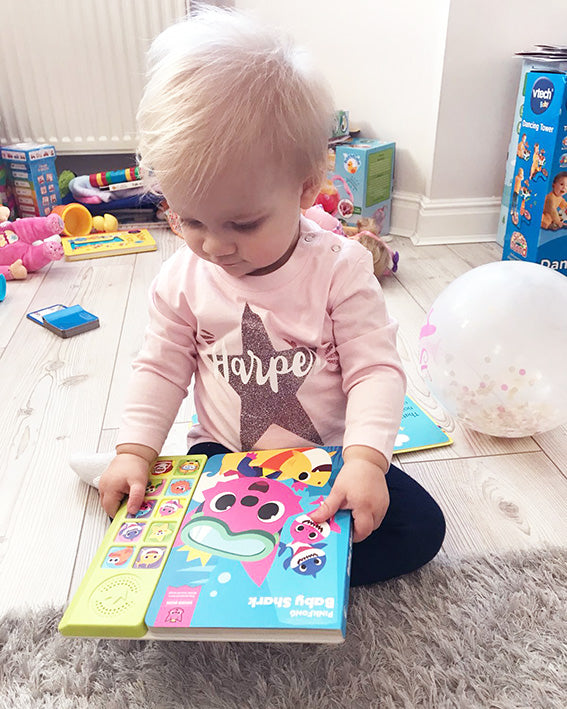 Personalised Name - Star - Long Sleeve Baby Tee