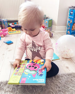 Personalised Name - Star - Long Sleeve Baby Tee