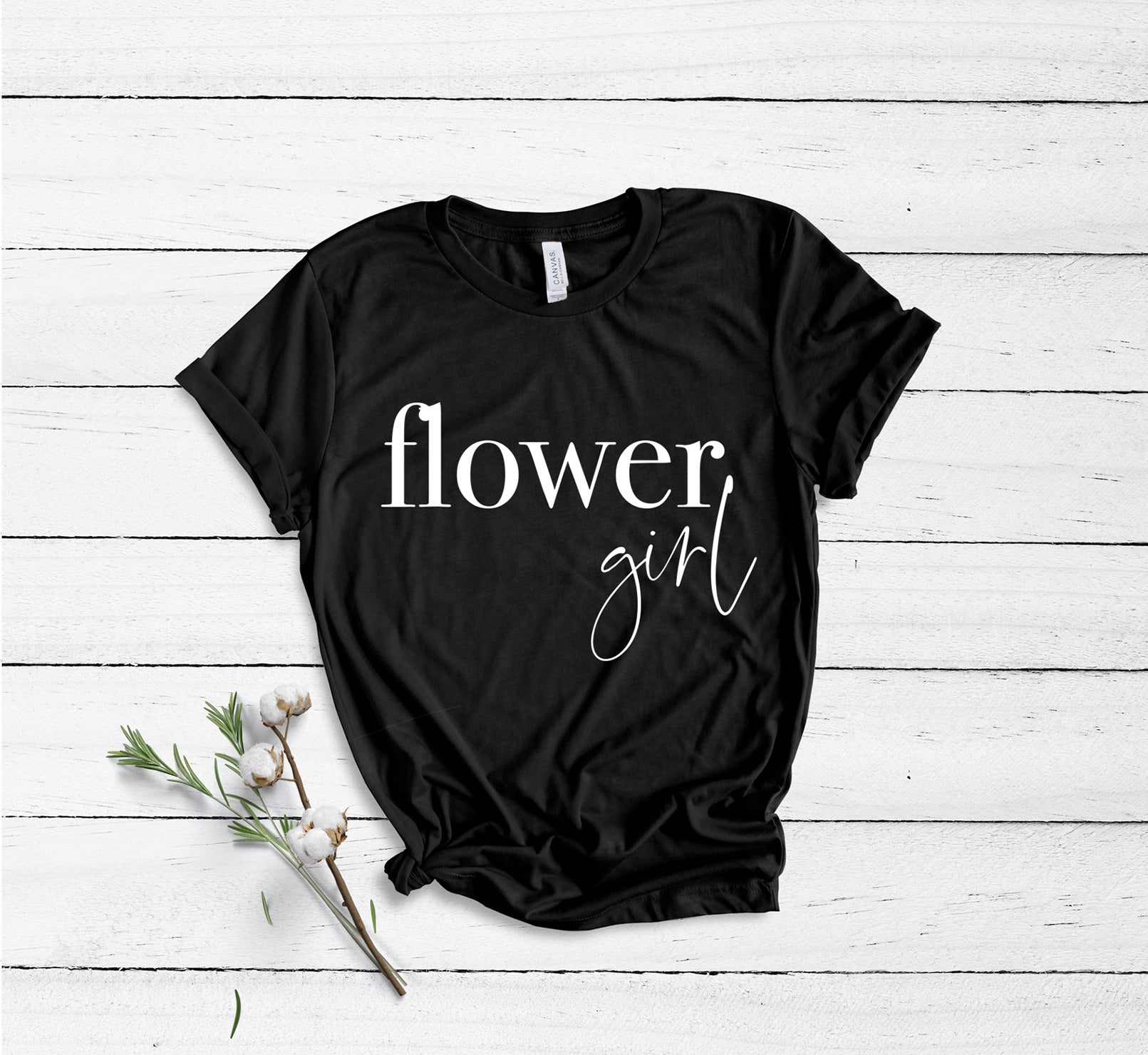 Flower Girl - Kids Sizes - Semi Personalised - (Name on Back) - Unisex Fit T-Shirt