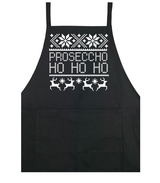 Proseccho Ho Ho Ho - Apron - Black