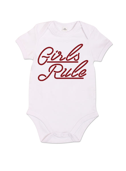 Girls Rule - Babygrow - White