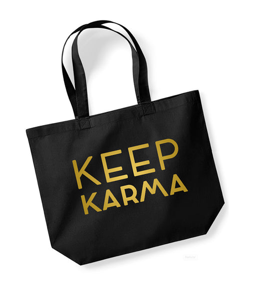 Keep Karma - Large Canvas Tote Bag
