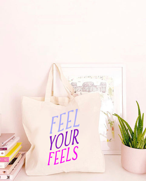 Feel Your Feels - Large Canvas Tote Bag