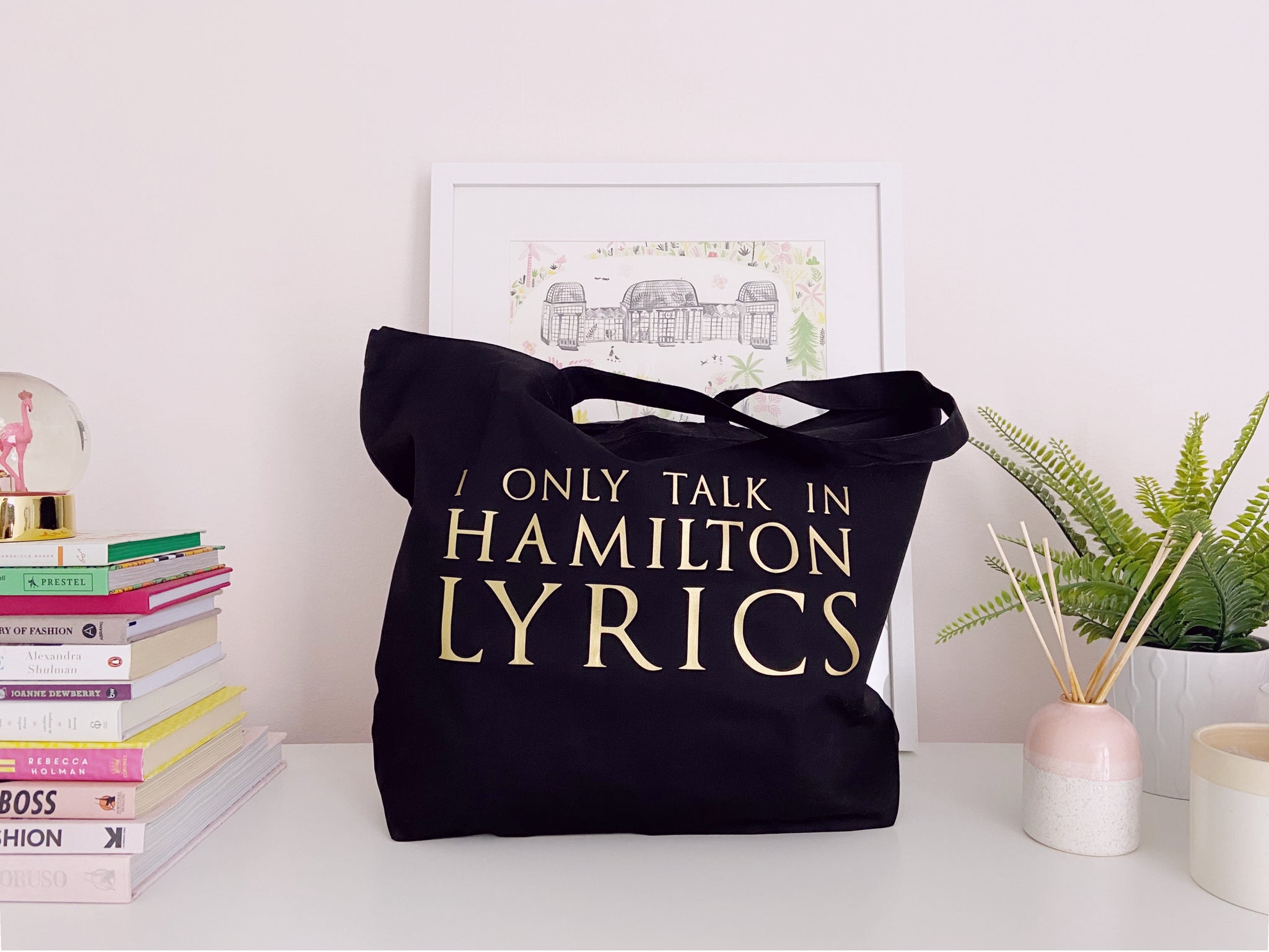 I Only Talk In Hamilton Lyrics - Large Canvas Tote Bag