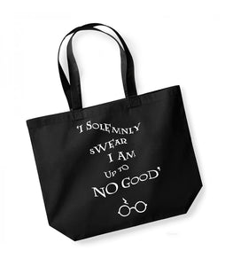 I Solemnly Swear I Am Up To No Good - Large Canvas Tote Bag