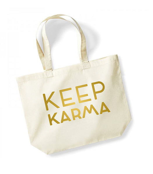 Keep Karma - Large Canvas Tote Bag