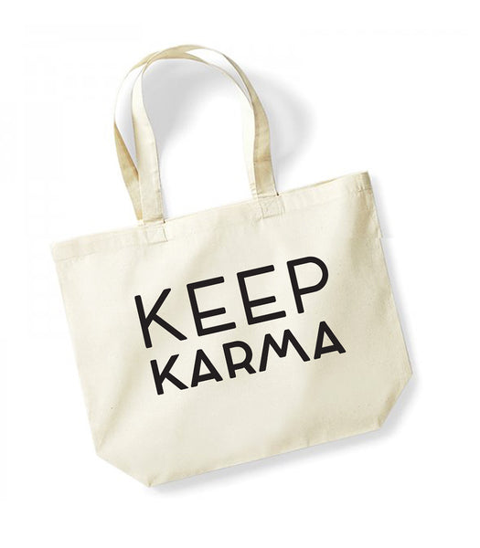 Keep Karma - Large Canvas Tote Bag