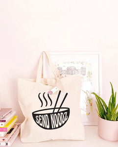 Send Noodz - Large Canvas Tote Bag