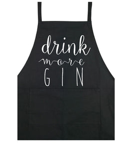 Drink More Gin - Apron - Black