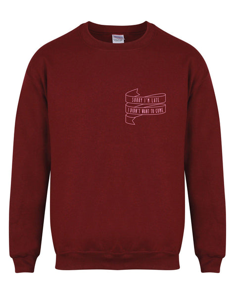 Sorry I'm Late I Didn't Want To Come - Unisex Fit Sweater