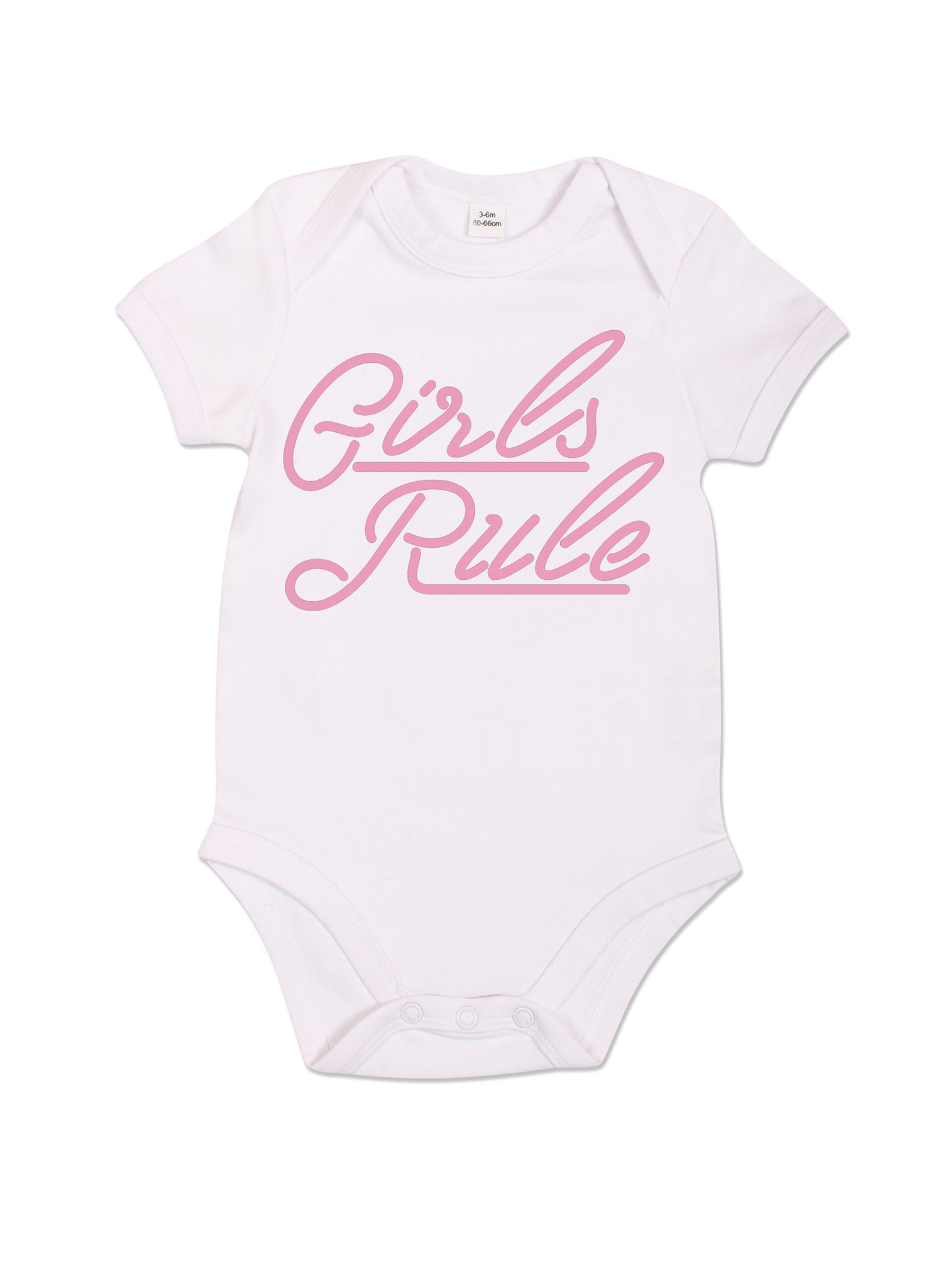 Girls Rule - Babygrow - White