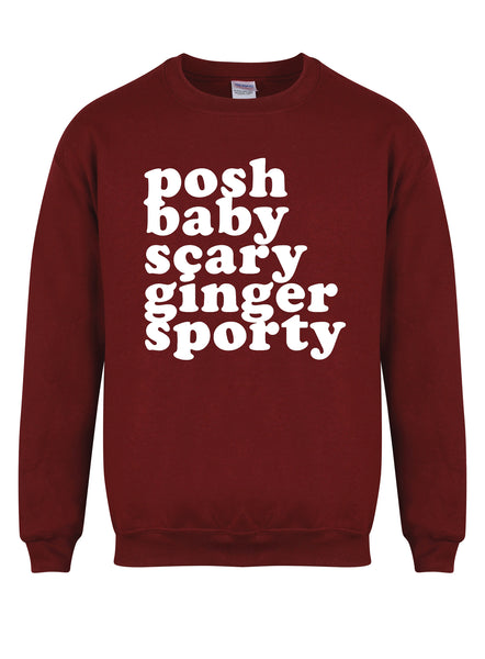 Posh, Baby, Scary, Ginger, Sporty  - Unisex Fit Sweater