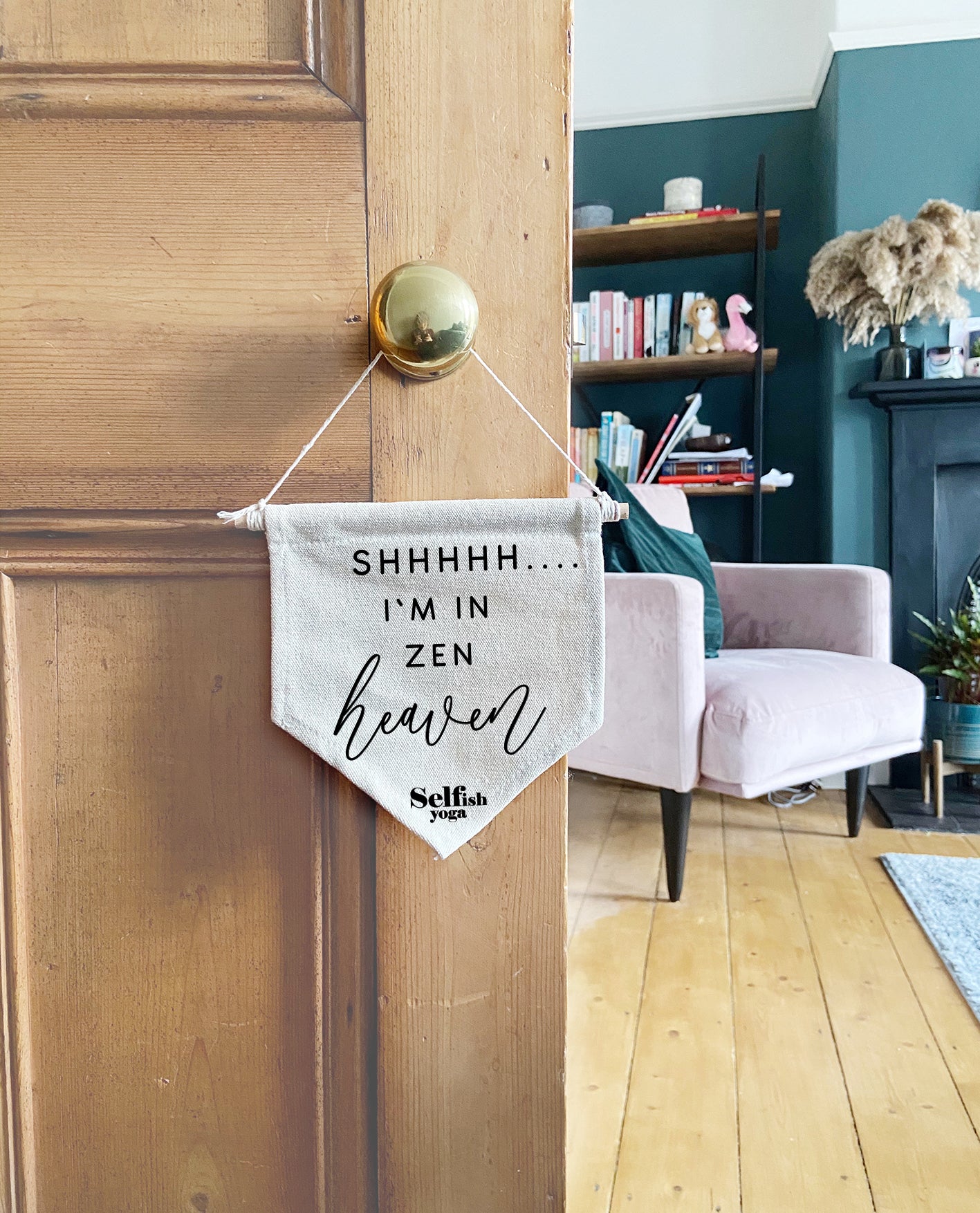 Shhhh.... I've In Zen Heaven - Cotton Door Banner