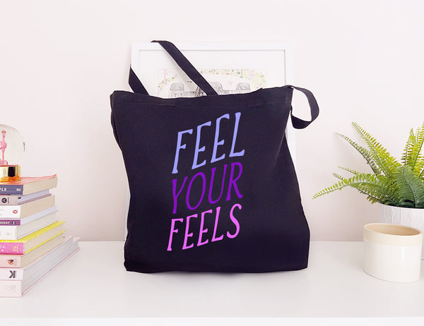 Feel Your Feels - Large Canvas Tote Bag