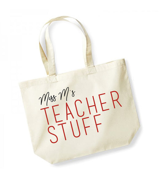 Personalised Teacher Tote Bag - Large Canvas Tote Bag