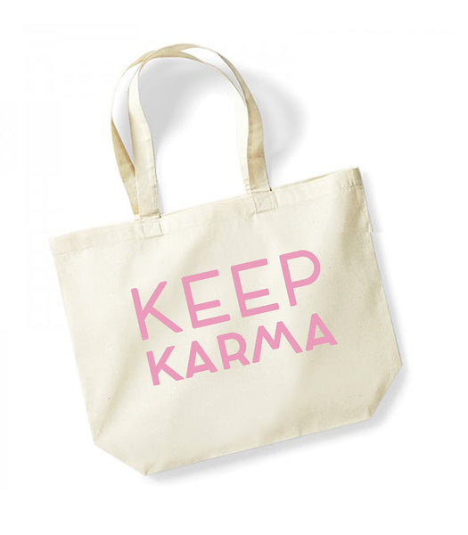 Keep Karma - Large Canvas Tote Bag