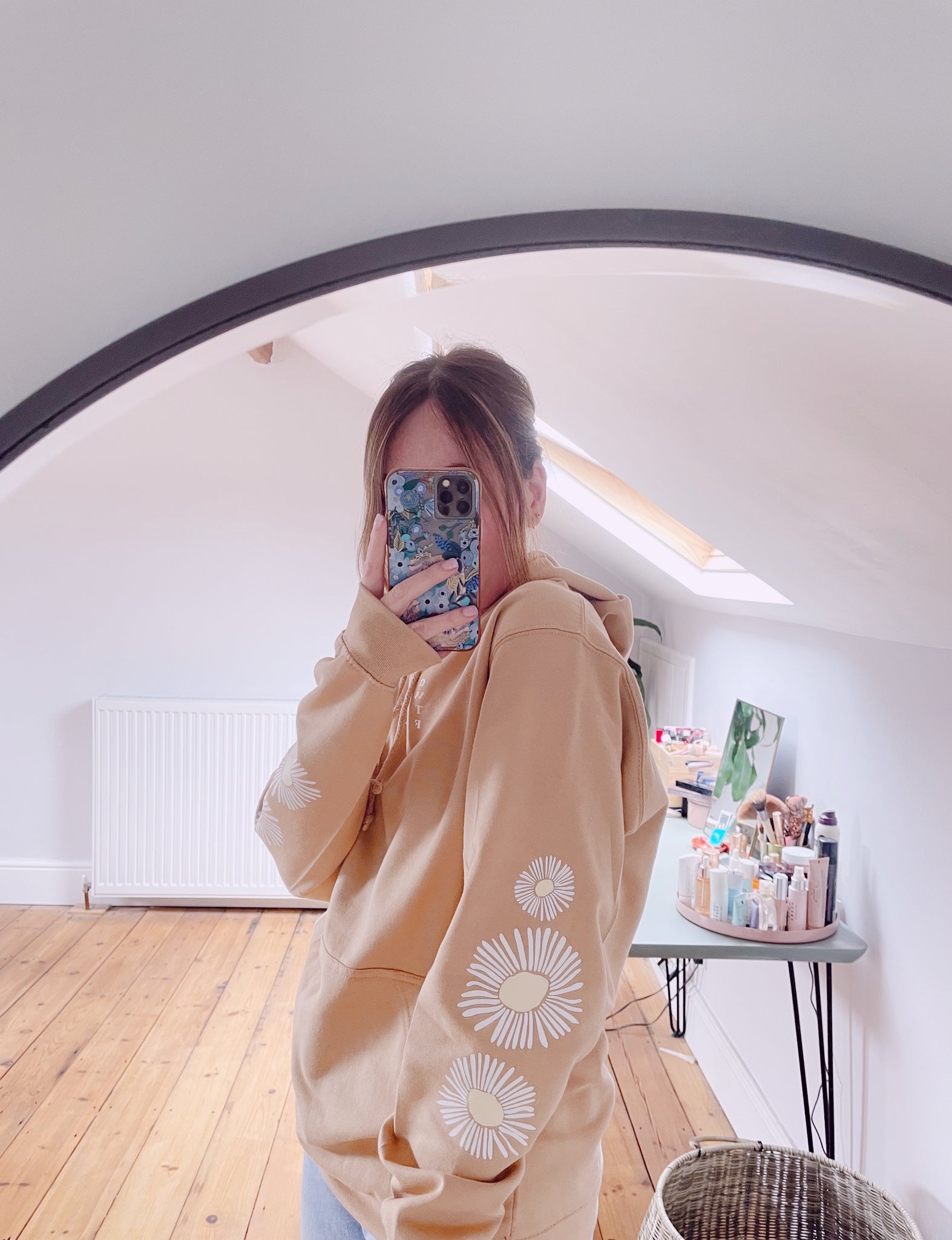 Grow With The Flow - Unisex Fit Sleeve Detail Hooded Sweater
