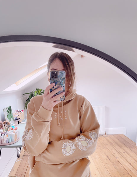 Grow With The Flow - Unisex Fit Sleeve Detail Hooded Sweater